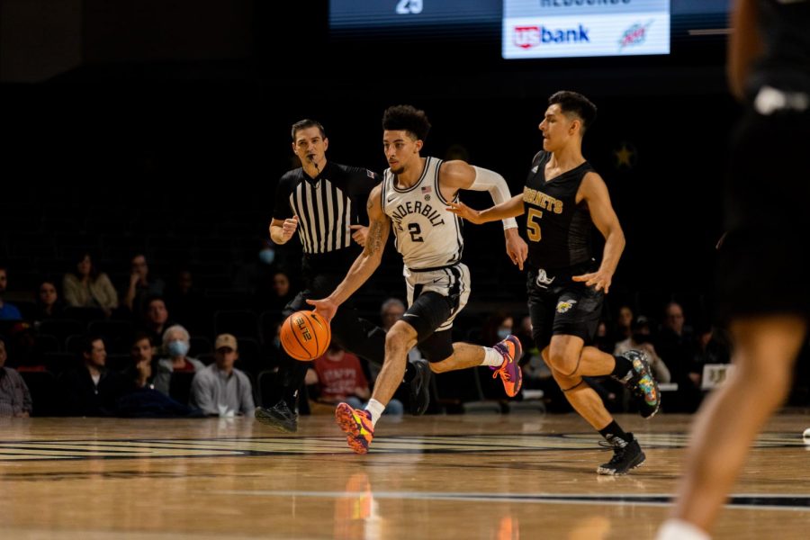 Scotty Pippen Jr. drives against Alabama State on Nov. 10, 2021.