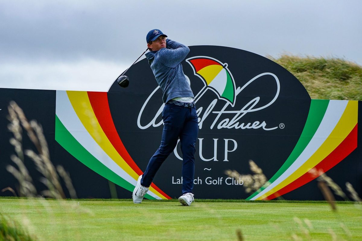 Gordon Sargent tees off at the Palmer Cup, as photographed on July 5, 2024. (Vanderbilt Athletics)
