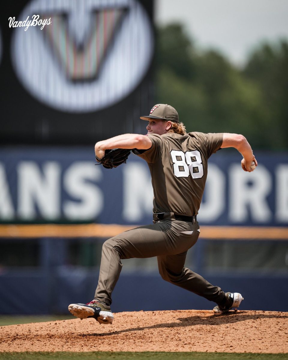 Sawyer Hawks pitches, as photographed on May 25, 2025. (Vanderbilt Athletics)